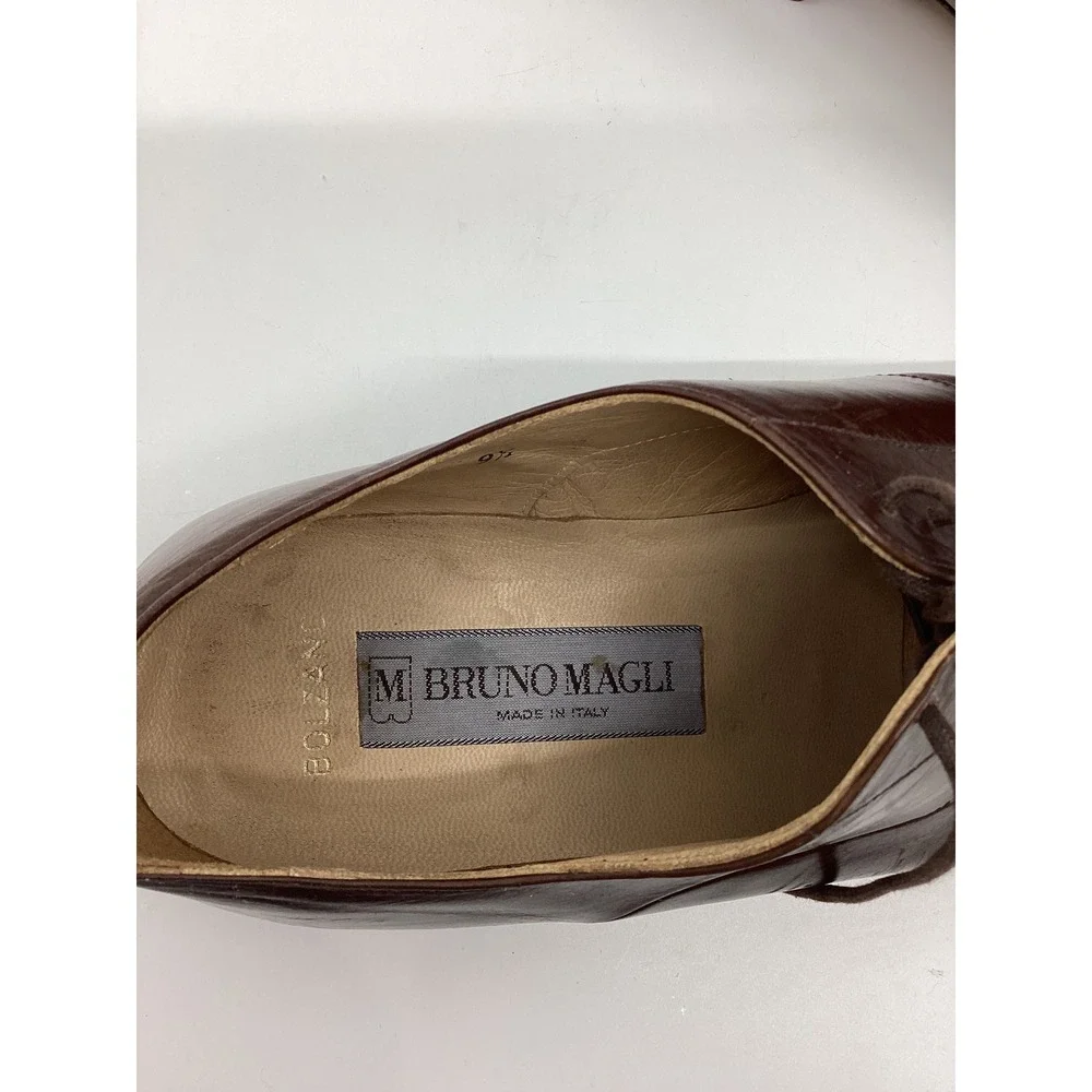 Bruno Magli Bolzano Mens Brown Leather Cap Toe Oxford Dress Shoes Italy 9.5 M